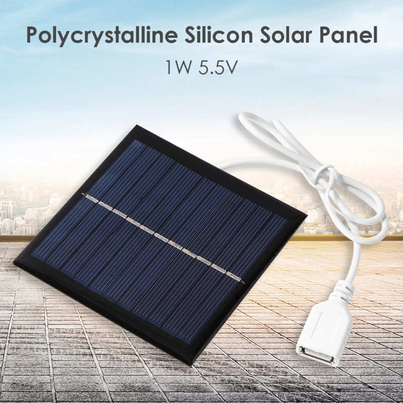 1W 5,5 V USB Mini Solar Panel DIY Solárny systém ， Vysoko kapacitná solárna elektrická banka Externá batéria pre inteligentné telefóny pre inteligentné telefóny