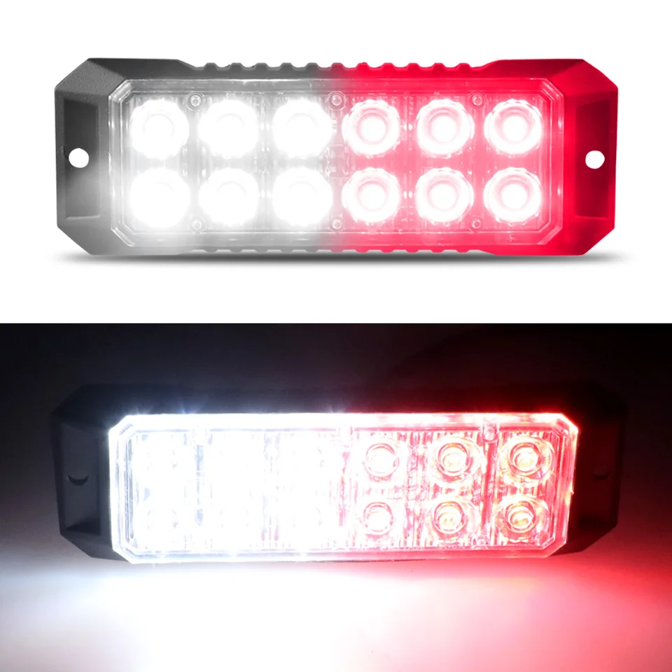 1x nákladný automobil 12v 24v 12SMD LED LED Výstražné svetlo Svetlo blikajúce svetlo lampa Light Light Lamp Amber žltá biela semafor
