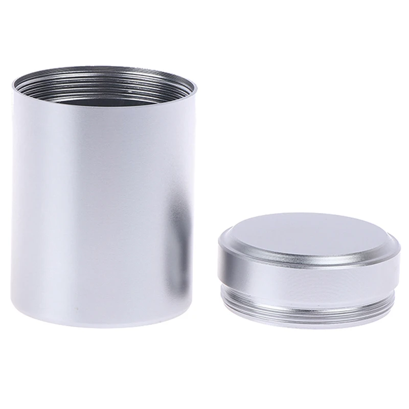 1x SUSRED Food Storage Tea Can Jar Strieborná vzduchotesná nádoba Hliníková bylinková skládka kov zapečatená čajová nádoba