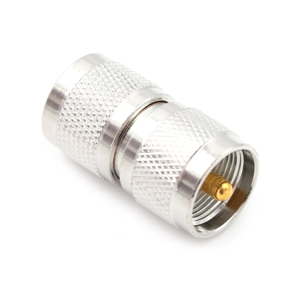 1x UHF PL259 Samec až UHF PL-259 Samec Plug RF Koaxiálny konektor adaptéra Dvojitý priamy konektor Adaptéra RF Coax Adapter