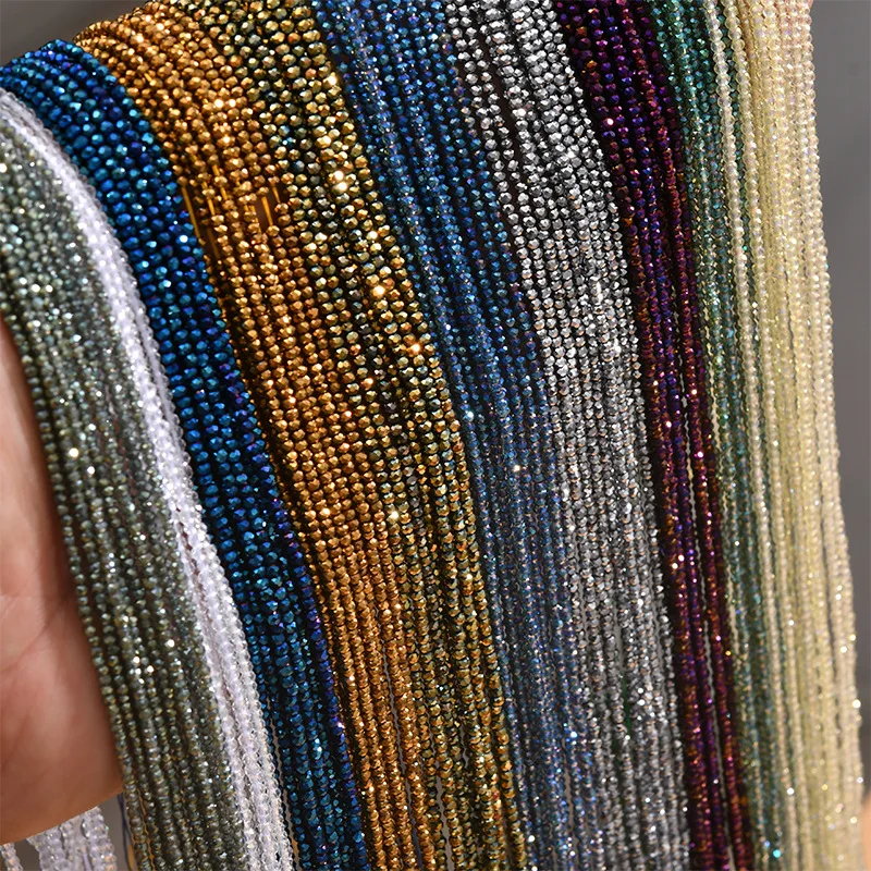 1x2mm 220ks AB farba lesklý krištáľový sklenený korálky fazetované sklo Rondel Spacer Seed Práľové korálky pre šperky výroby DIY nálezy Veľkoobchod