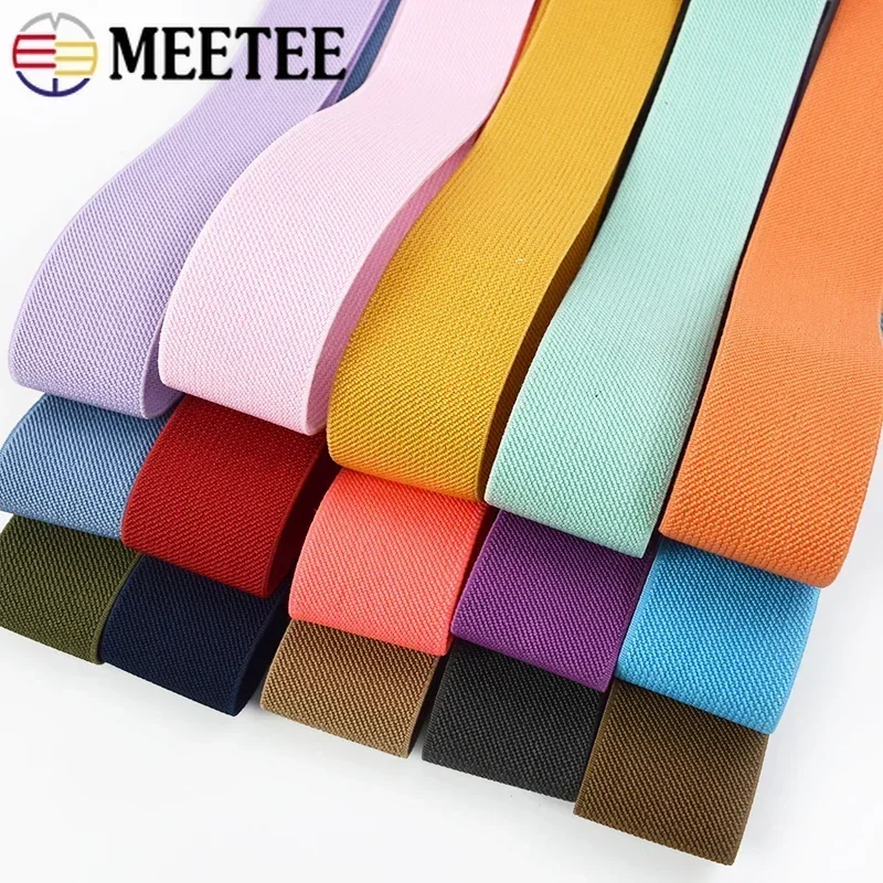 2-10 metrov 38 mm farebný elastický pás Nylon Gumbbon Ribbon pre nohavice Natiahnite popruhové spodné prádlo Bias viazanie DIY Šijacie príslušenstvo