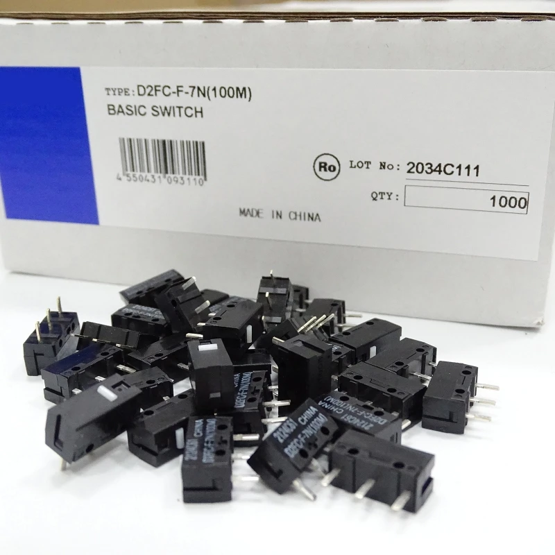 2/10ks 100m mikro spínačov D2FC-F-7N (100 m) MICE MICRO prepínače dotknuté prepínače MISE MISE PRETING D2FC 7N Micro HOT