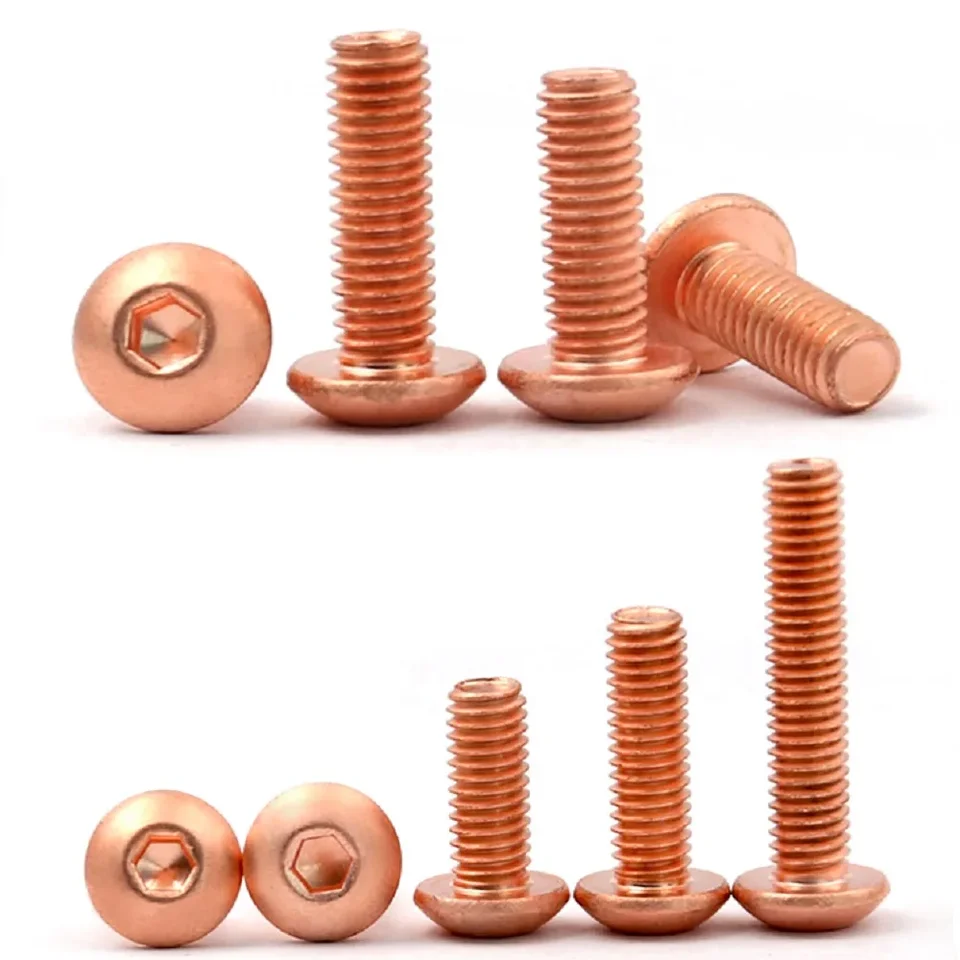 2-10ks M3M4M5M6M8 ISO7380 Meďná kolo HEXAGON HEXAGON SCREP COPPER PAN MODE HEXAGON HEXAGON ZAMESTNENIE HUBORE HUBOR
