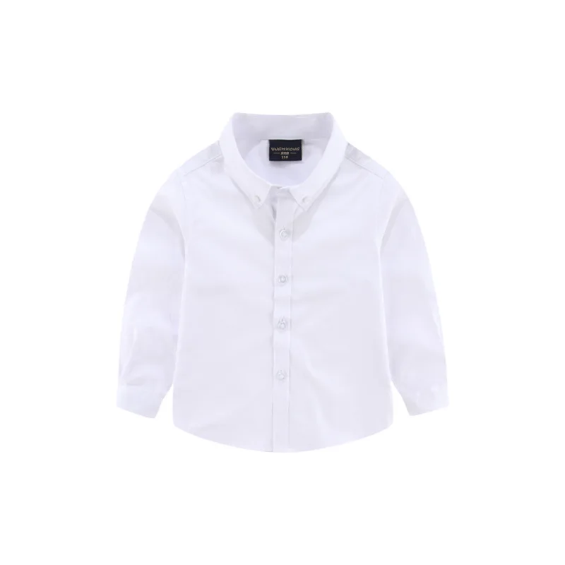 2-16 rokov dospievajúci chlapci gombíky Tops Tops Turning Collar White Blouse School Uniforma detské oblečenie detské narodeninové oslavy tričko