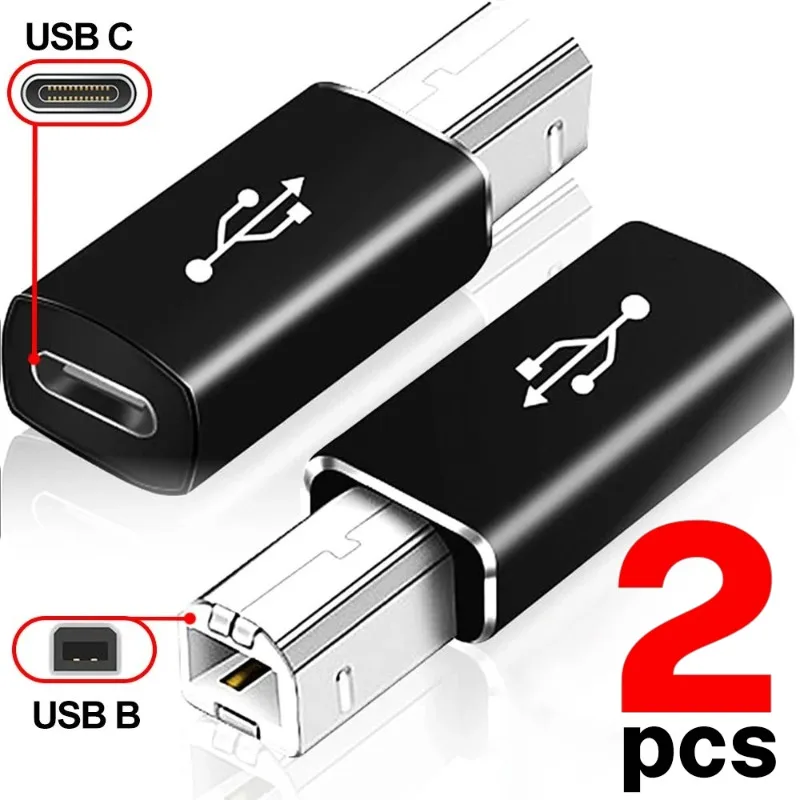 2/1ks USB C Žena na USB B Mužské adaptéry pre konfery prevodníka tlačiarne Typ prevodníka Converteru do MIDI prenosu údajov prenosu midi