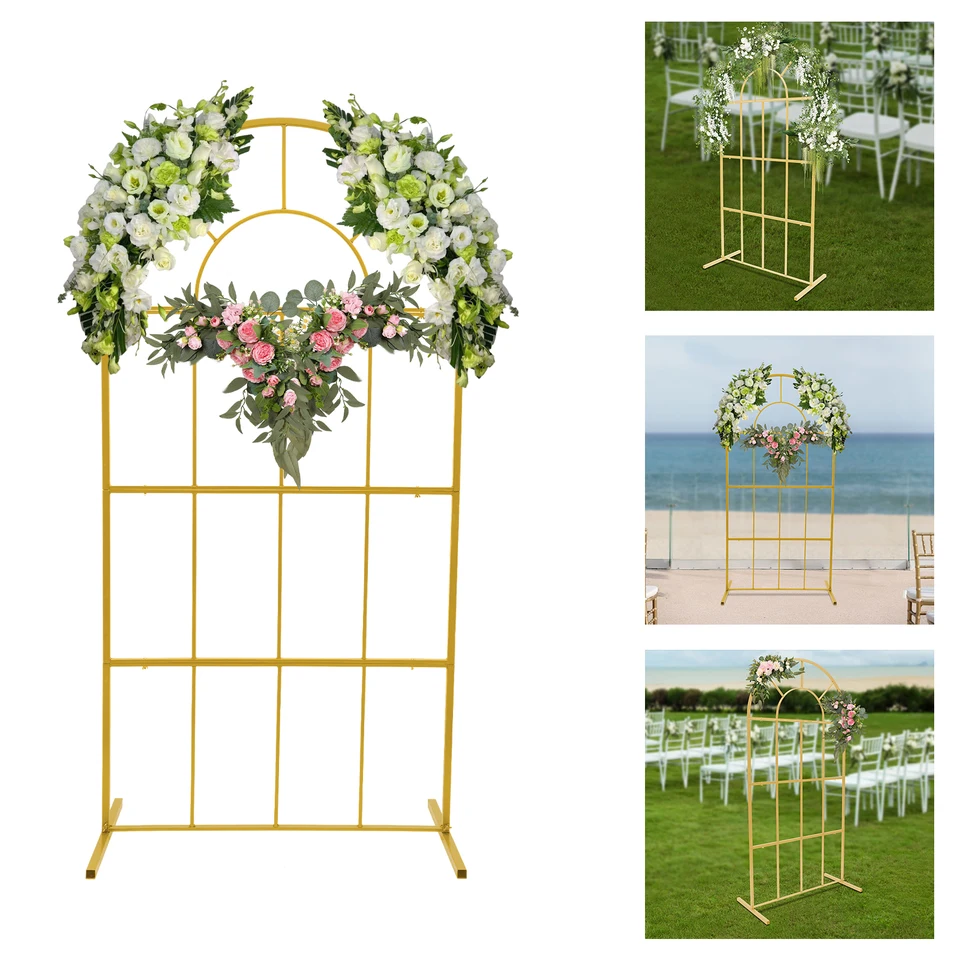 2*1M Zlatý svadobný stánok Arch Arch Cadrop Iron Wedding Party Party Ress DIY DEOBORÁCIA