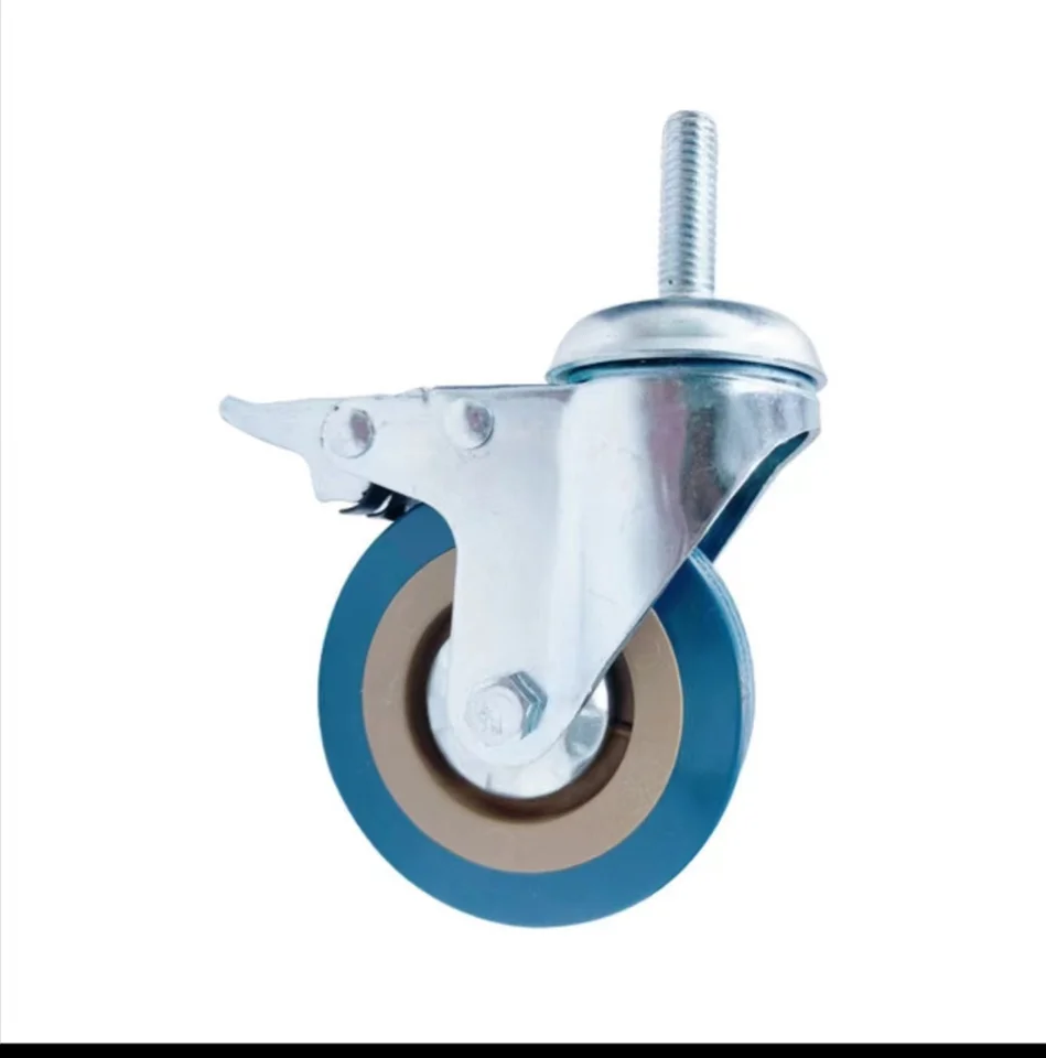 2/2,5/3/4/5inch 3inch Univerzálne brzdenie kolies Grey Gumber Wheel 4inch Industrial Caster Cart Cart Palle Roller Tiché koleso