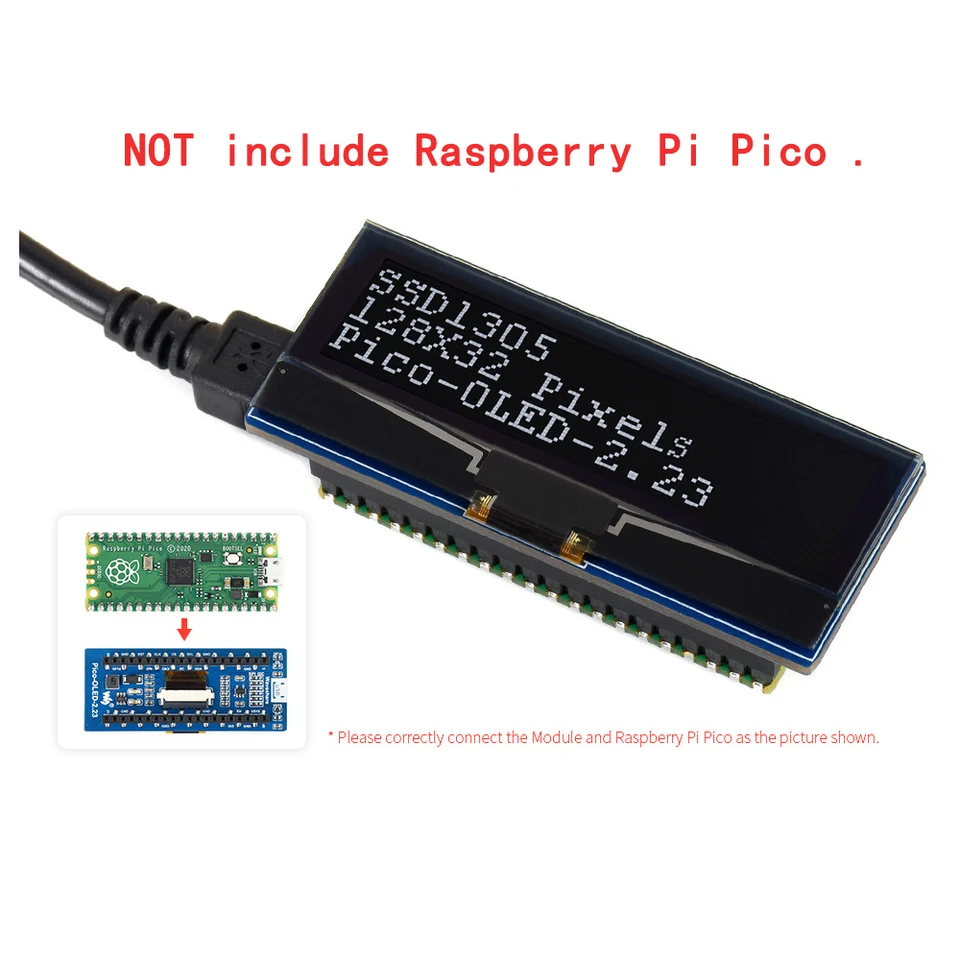 2,23 palca OLED DISPIFT SCRET Súprava pre RASPI RPI RASPBERRY PI PICO 2 W RP2040