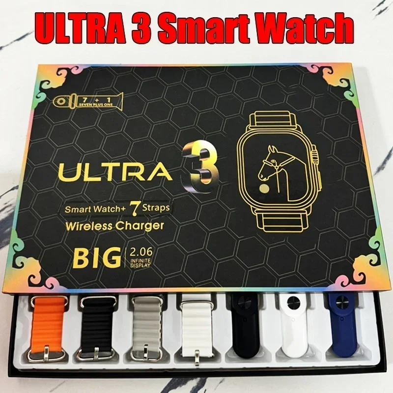 2,2HD AMOLED Circular Screen New Watch10 Ultra 3 Smart Watch 7 hodinky SPRAPS EKG Monitorovanie hodín Inteligent