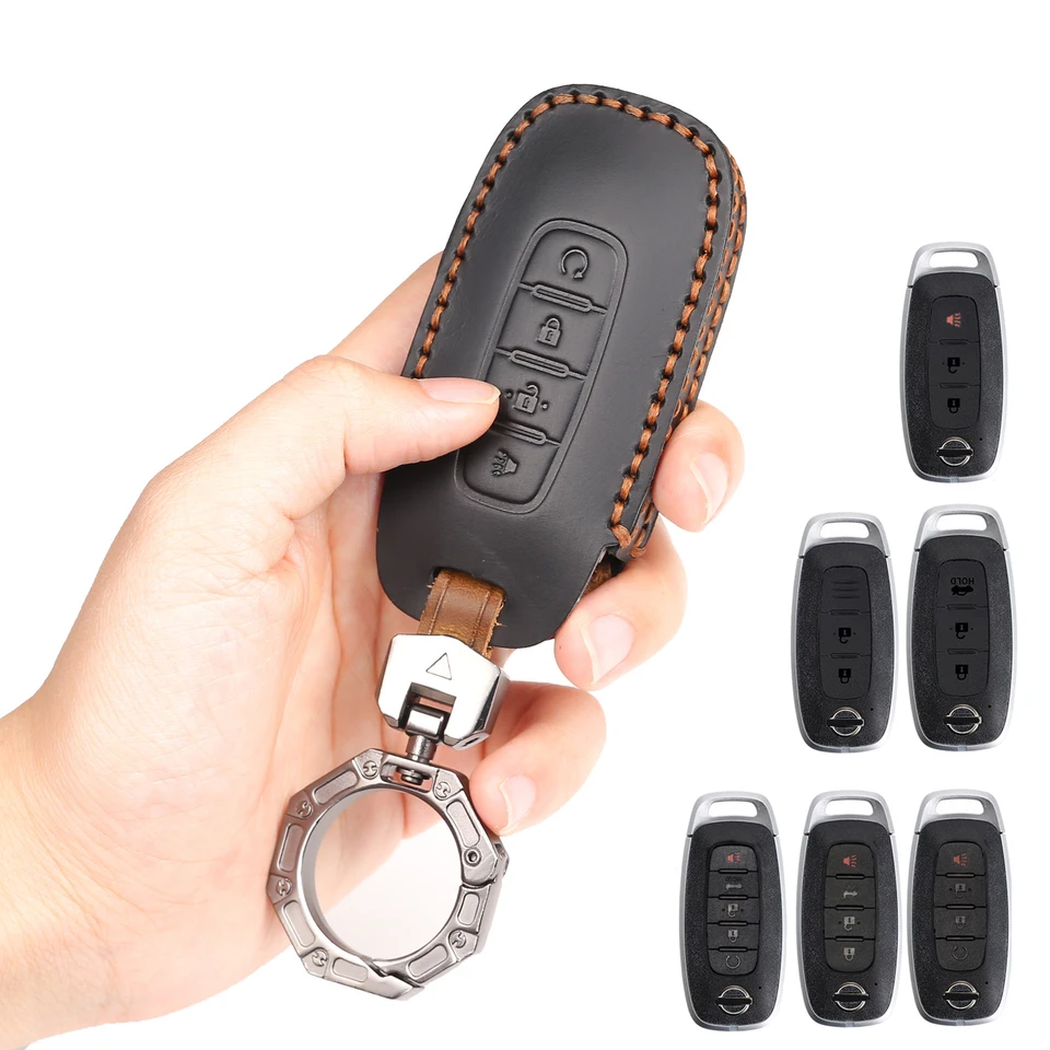 2/3/4/5 Bottons Leather Case Cover Cover Keychian pre Nissan X-Trail T33 Qashqai J12 Teana 2022 2023 Kľúčové príslušenstvo