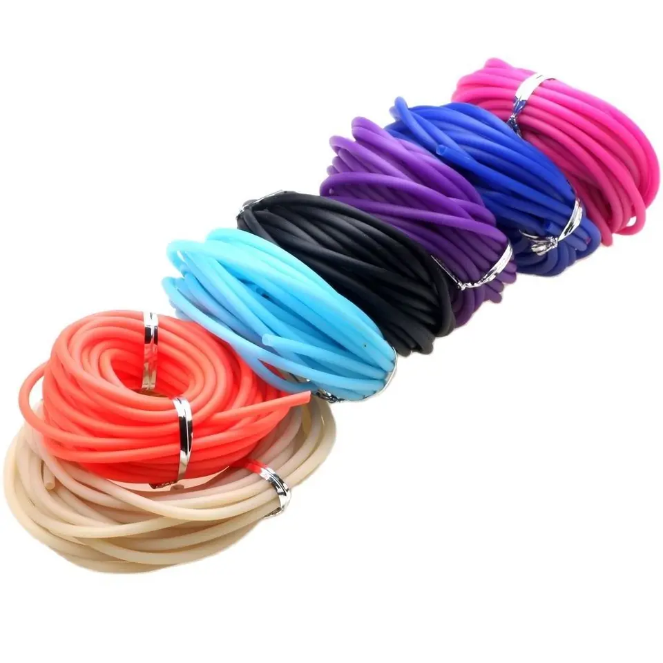2/3/4/5 mm PVC Farba silikónu gumová dutá hadica šperky lano Cover Pamäťová čiara DIY náhrdelník/náramok