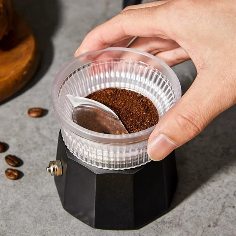 2/3/4/6 šálky Moka Pot Coffee DispenSer Rotujúci Dávkovací prsteň Round Appening Prášková káva Dispenser Coffee Brewing Tool