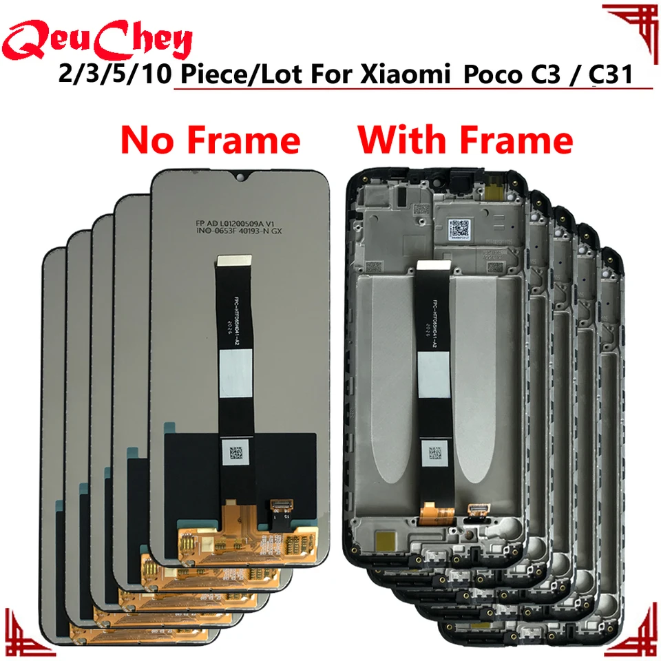 2/3/5/10 kus/veľa pre Xiaomi Poco C3/C31 LCD Display Monitor dotykovej obrazovky Digitalizátor NO/s rámom
