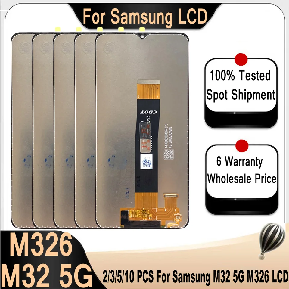 2/3/5/10 PCS pre Samsung M32 5G M326 LCD SCREE DOTATLE DIGITIZERA Zostavenia Výmena dielov pre Samsung M326B SM-M326B LCD