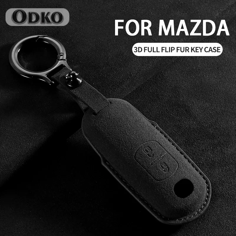 2/3 Tlačidlá automobilový kryt diaľkového krytu kľúča pre Mazda 2 3 6 Axela Atenza CX-5 CX5 CX-3 CX-7 CX8 CX-9 Suede Car Keyring Príslušenstvo