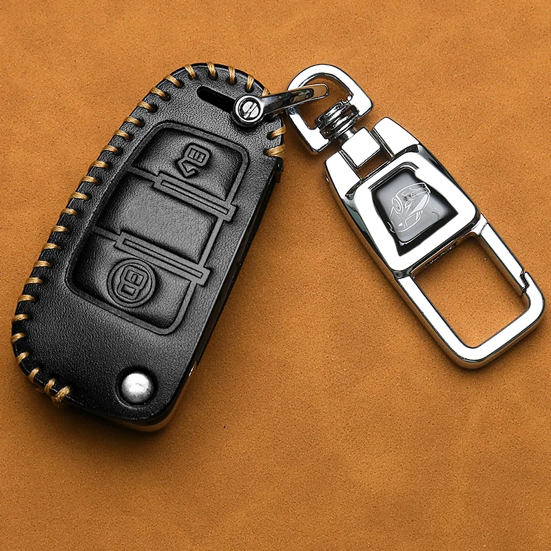 2/3 tlačidlá kožené sklopovanie diaľkového kľúča pre diaľkové kľúče pre Chery Tiggo 3 FOB Key Blank Cover