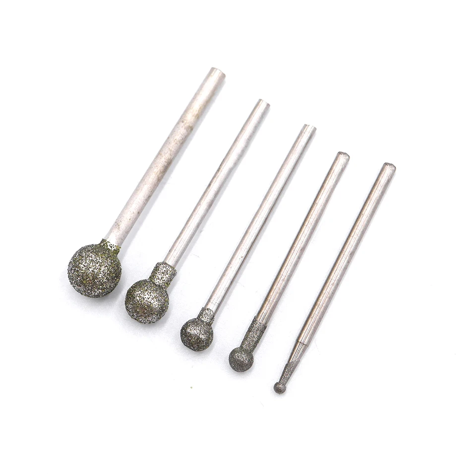 2,35 mm stopka Stredne stupňa Guľový tvar Diamond Abrazívne bity Odlupovacia ihla F Typ Bity mlynčeka/Dremel/Rotary Tools for Dremel