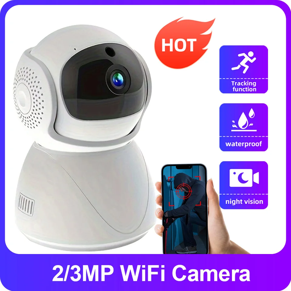 2/3MP bezdrôtové WiFi fotoaparáty PTZ Camera Security Protector Automatické sledovanie detského monitora s kamerami na sledovanie farieb nočného videnia