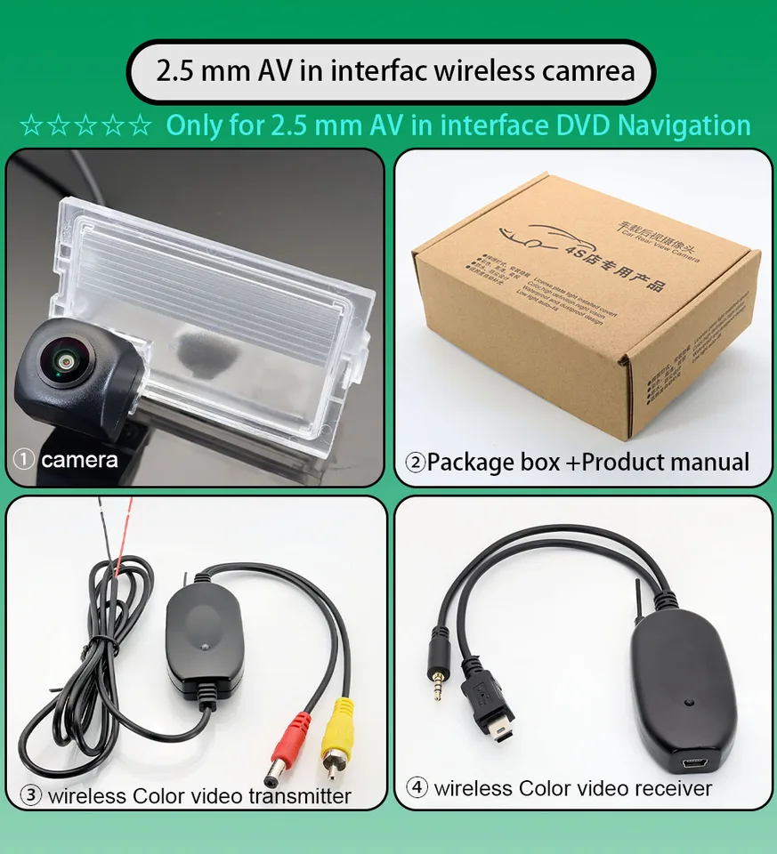2,4 GHz bezdrôtový pohľad zadný pohľad Fisheye Camera pre Land Rover Range Rover Sport L320 2005 ~ 2012