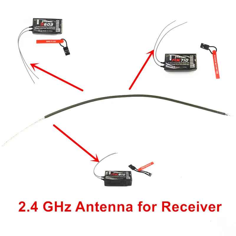 2,4 GHz RC Regenna Anténa pre port DSMX S603 MK710 MK810 FRSKY JR Spektrum FS Flysky Radiolink Drone receptor 10ks/lot