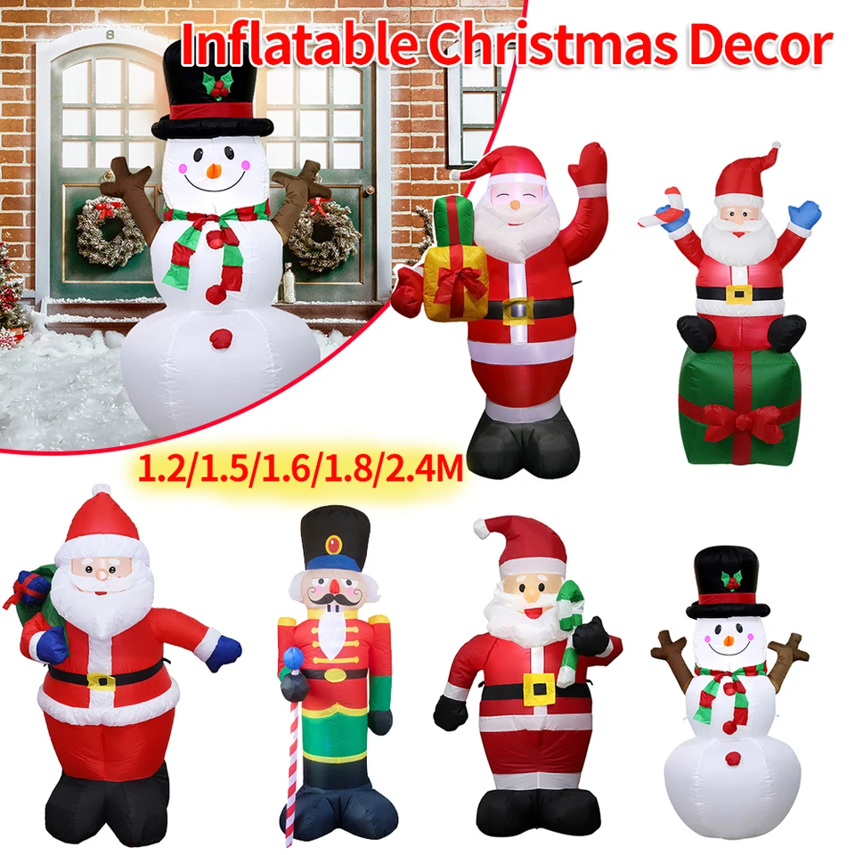 2,4 m/1,8 m/1,6 m/1,5 m/1,2 m nafukovací snehuliak s hračkou s LED svetlom Twig ornament pre dekoráciu vianočných záhradných večierkov