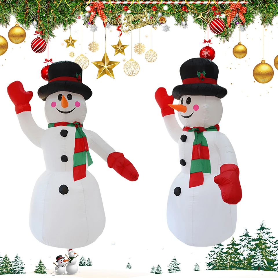 2,4 m nafukovací karikatúra Snowman Model s LED osvetlenými snehuliakmi ozdoba dekoratívna snehuliaka hračky vianočné darčeky Nový rok
