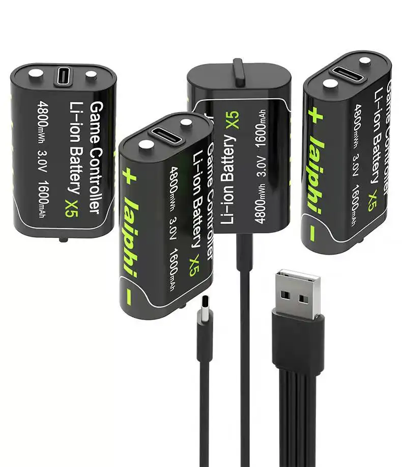 2*4800MWh batéria Xbox 3,0V s káblom USB-C, pre bezdrôtové ovládače Xbox GamePads Xbox One X/S/Elite Xbox Series X/S