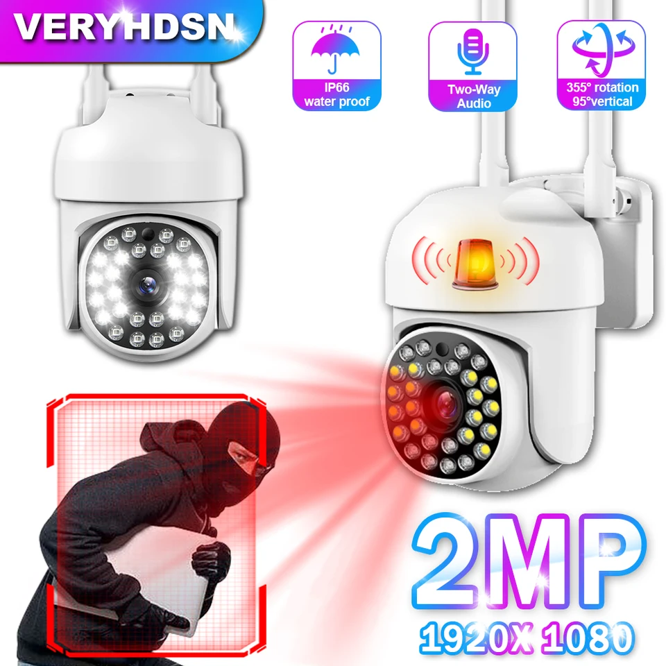 2,4G/5G 2MP Outdoor vodotesný fotoaparát wifi monitor CCTV IP bezpečnosť ochrana domáceho obchodu Camera Street Smart Webcam