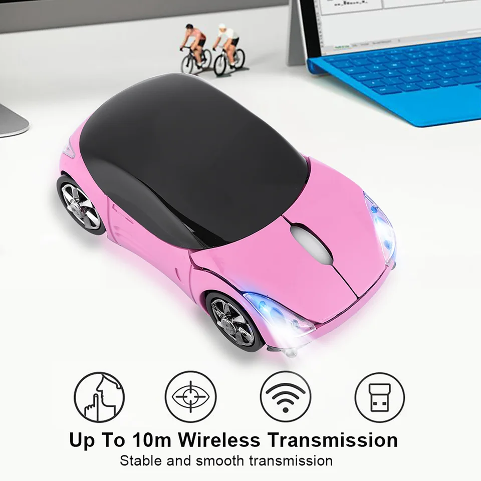 2,4G CAR Mouse Wireless Mouse Optical Mouse 1600DPI pre hernú kanceláriu Mac/Me/Windows PC/Tablet