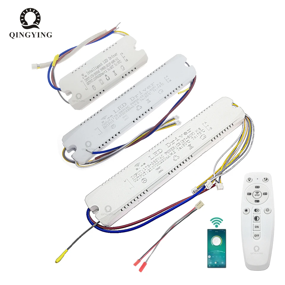 2,4G Intelligent LED ovládač lustrový transformátor diaľkovým diaľkovým diaľkom+ ovládanie aplikácie Stlmiteľné napájacie napájanie pre dvojfarebné stuhy stropné svetlo