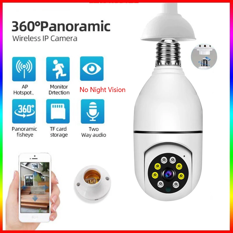 2,4G WiFi Lamp Bewaking IP fotoaparát nachtzicht draadloos thuis 2MP CCTV beveiligingscamera 4x Digitale Zoom Video Indoo Indoo
