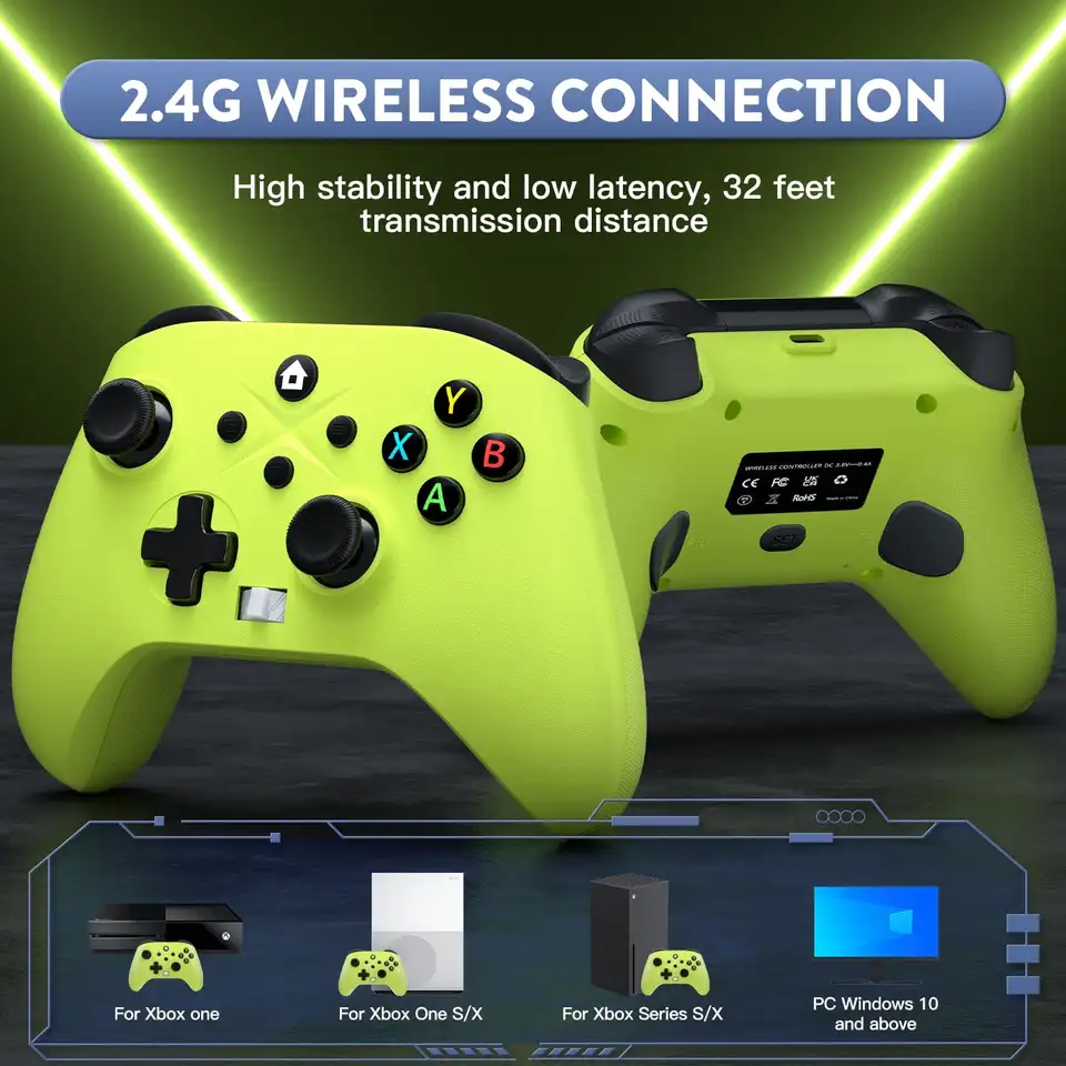 2,4G Wireless Gamepad Controller pre konzolu Xbox One Series X/S/PC so šiestimi vibráciami osi s turbo funkčnými joystick