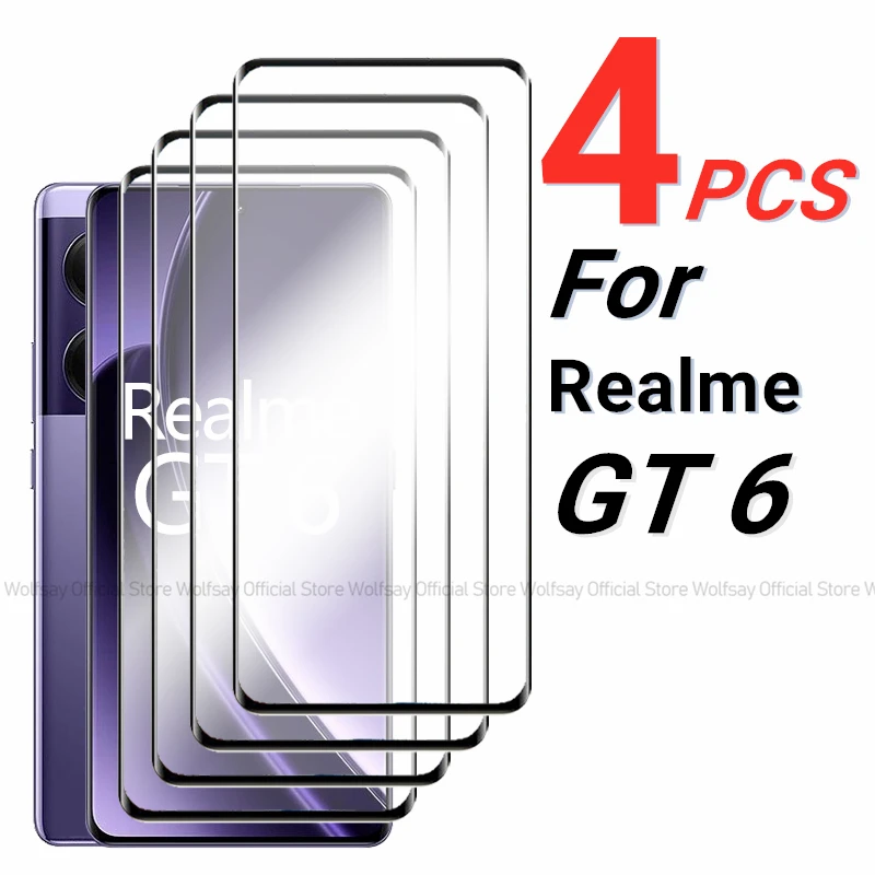 2/4ks 3D zakrivené okrajové sklo pre Realme GT 6 Ochranca obrazovky Realme GT 6 GT6 5G Telefón Tempitý sklenený telefón Film pre Realme GT 6