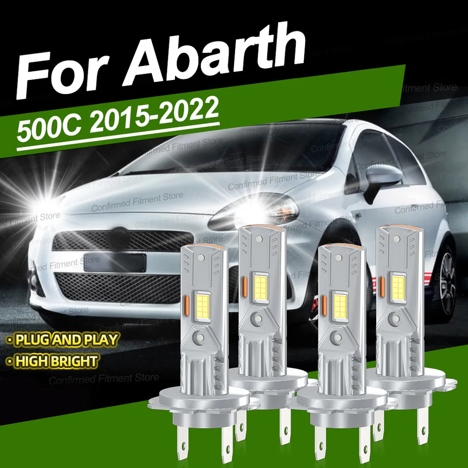 2/4ks 6000K Super Bright LED svetlomet High Low Look H7 LED Automatické svetlá upgrade CSP Chip pre Abarth 500C 2015-2022 Plug Play