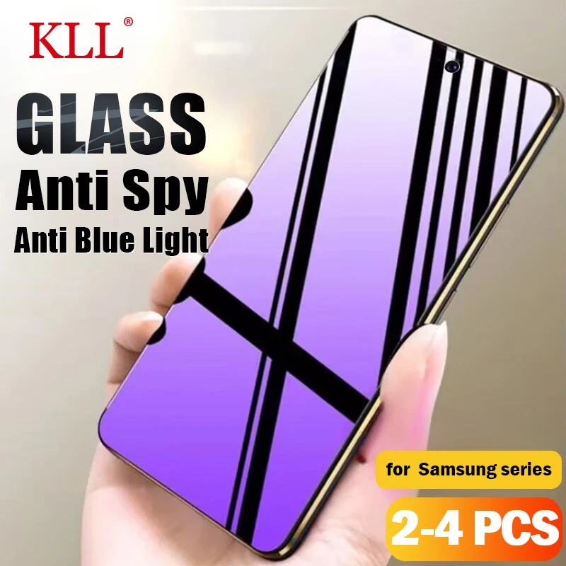 2-4ks anti modré svetlo súkromné ​​sklo pre Samsung Galaxy A53 A54 A34 A52S A51 A50 A33 A23 A73 A72 A71 A71 Anti Spy Screen Chráni