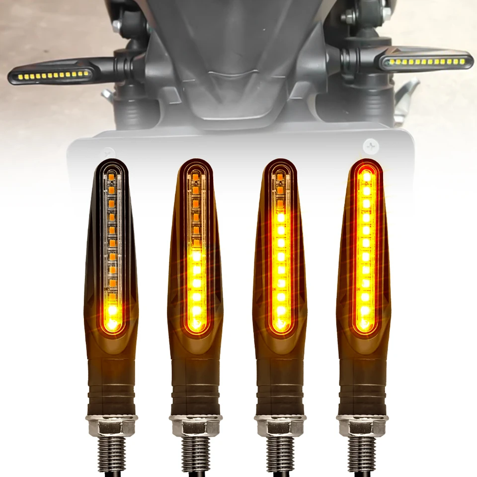 2/4ks motocyklové zákruty Signigná svetlá Univerzálne LED LED motorové ukazovatele otáčania denného behu vodotesné 12V motorových svetiel