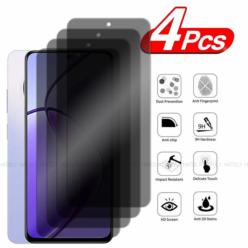2/4ks ochrana ochrany súkromia pre Obrazovku pre Realme 12 5G Anti-Spy Glass Realme 12 5G Temperované sklo Film pre súkromné ​​osobné prostredie pre Realme 12 5G