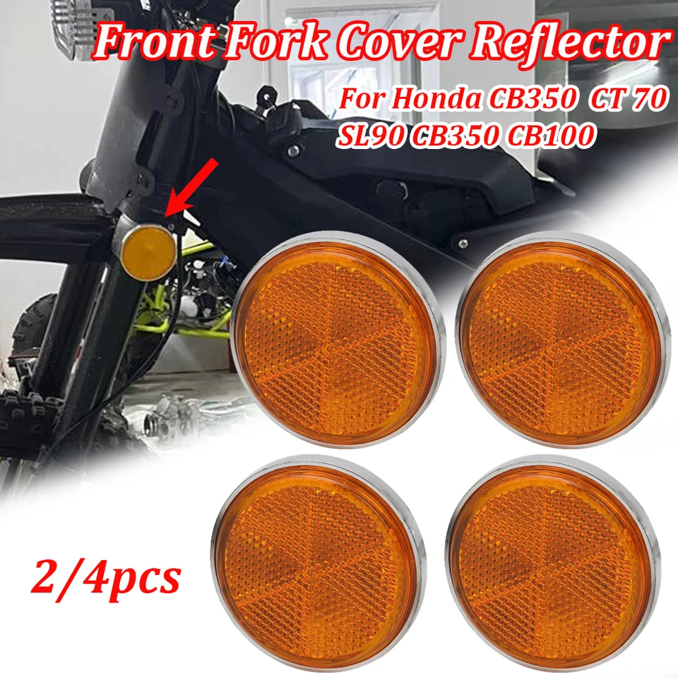 2/4ks predný reflektor Amber Fork Reflector pre Honda CL70 SL 70 90 C70 Z50A S90 CT70 CB350