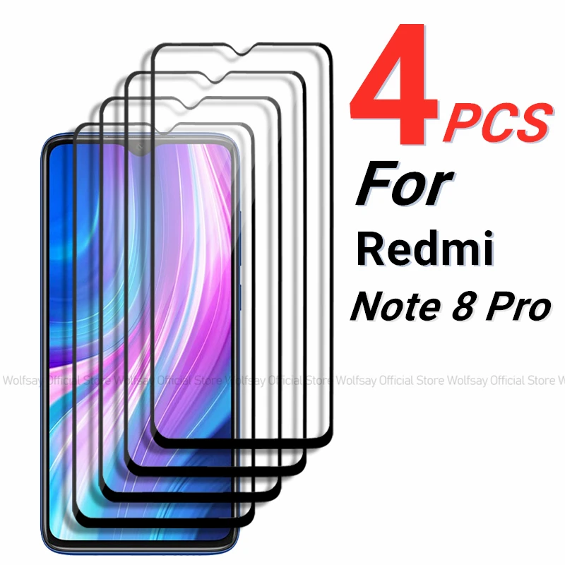 2/4ks temperované sklo pre Xiaomi Redmi Note 8 Pro Chránič obrazovky Xiaomi Redmi Note 8 Pro Full Phone Glue Phone Film Redmi Note 8 Pro