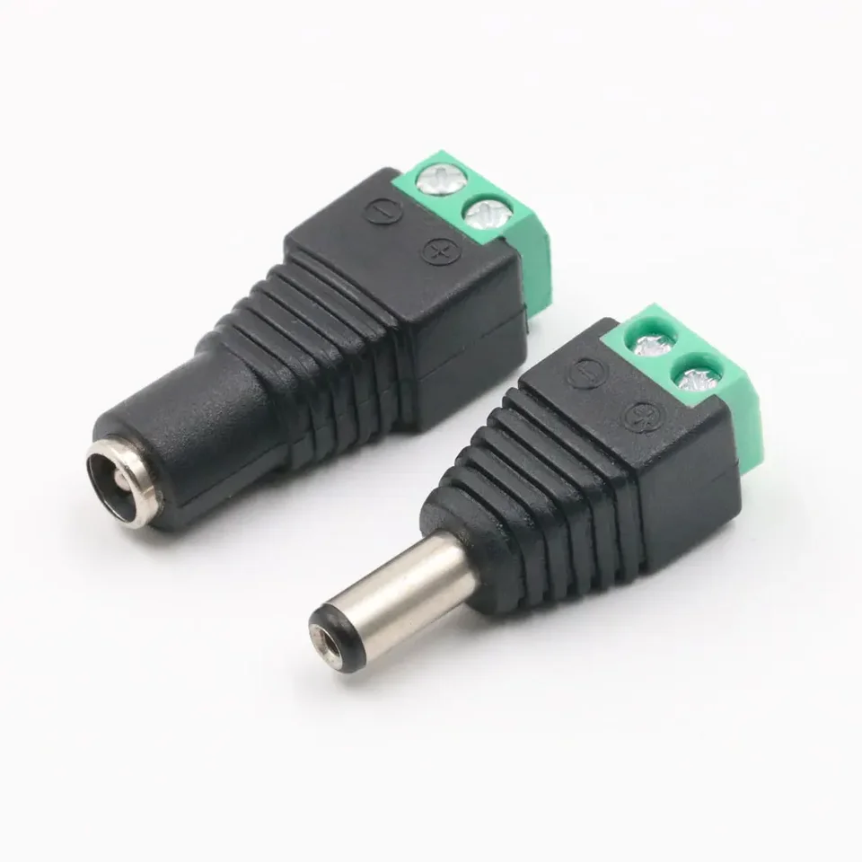 2/5/10ks 5,5 x 2,1 mm 5,5 x 2,5 mm DC Power Samec Sámny konektorový adaptér konektora 3528 5050 LED pásma Light Svetelná kamera