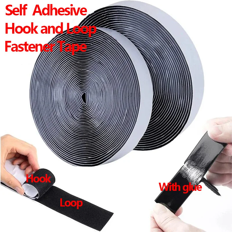 2/5/10M Magic Sticker Tape Self Adhesive Hook and Loop Upentener páska Nylon Strong zadné lepkavé háčiky