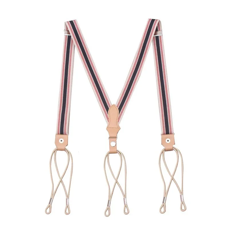 2,5 cm gentleman retro prvá vrstva Cowhide Suspenders Nohavice Sling Elastic Suspender Leather Belt pre mužov