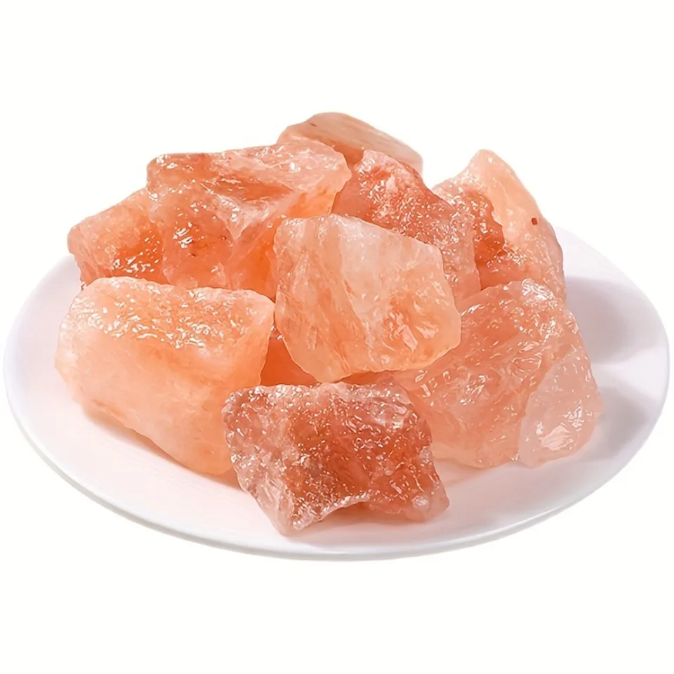 2-5 cm Prírodná himalájska oranžová ružová ružová soľ Rovná surová kamenná kryštálová kusy čistá skala soľ Khewra Salt Mine na dekoráciu soľná lampa DIY