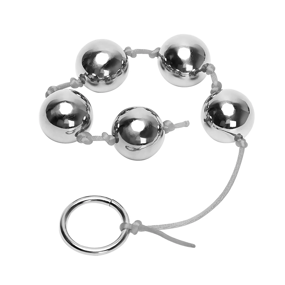 2,5 cm veľké gule Ring Runheld Butt Vaginal Plug Anal Bead Sex Hračky pre ženu z nehrdzavejúcej ocele erotické hračky päť kovových análnych guličiek