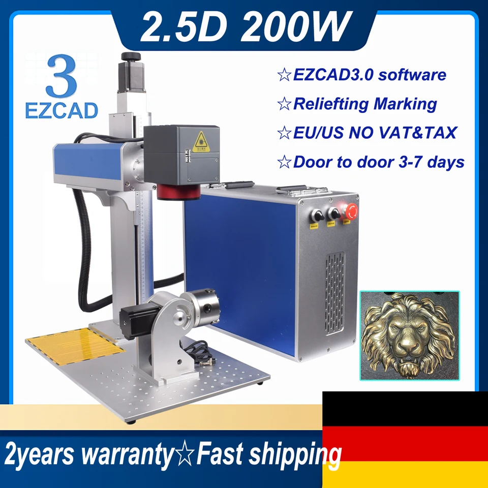 2,5D JPT MOPA 200W Fiber Laser Graver Ezcad3 Relife Granding Marking Stroj na kovové šperky na rezanie šperkov