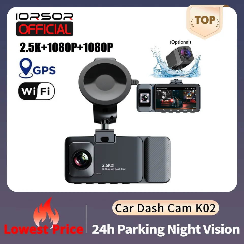 2,5K Dash Cam pre autá Video Car Camera WiFi Mini DVR GPS DVR 24H Parking Monitor Dashcam Night Vision Rejestrator Samochodowy