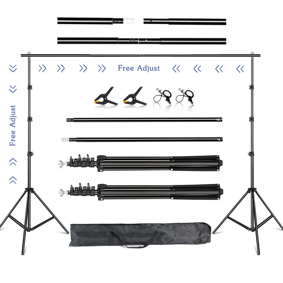 2,6x3m/8.5x10ft Photo Video Studio pozadie pozadia, nastaviteľný teleskopický podporný systém na pozadí s vreckom na prenášanie