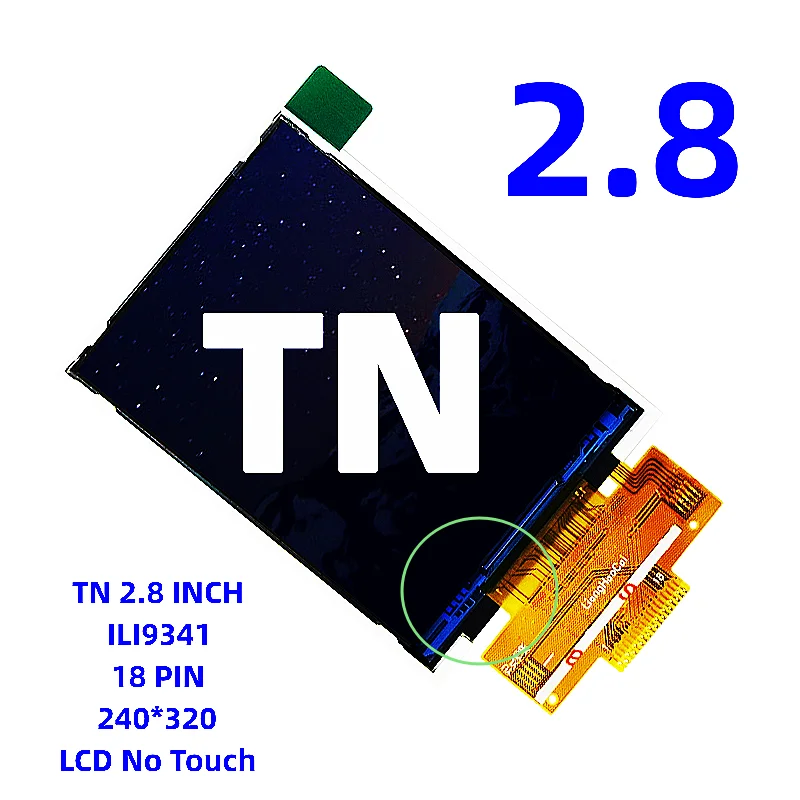 2,8 palca 18pin tft tn inteligentné LCD bez dotyku 320*480 široký pohľad na 100% továrne Elektronický produkt SPI Serial IC ILI9341 Weldin
