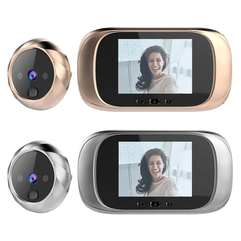 2,8 palca LCD farebná obrazovka digitálny zvonček inteligentný elektronický peephole nočné videnie Vision Dvere Videokamera Vonkajší zvonček zvonček